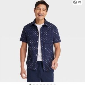 Goodfellow & Co Men's Star Print Short Sleeve Button-Down Shirt